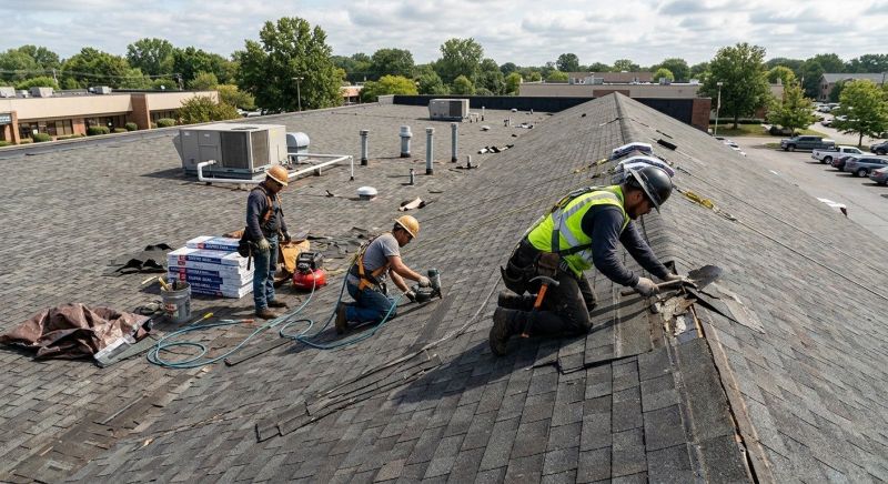 Our team working on Roofing Service projects in Summit County, OH