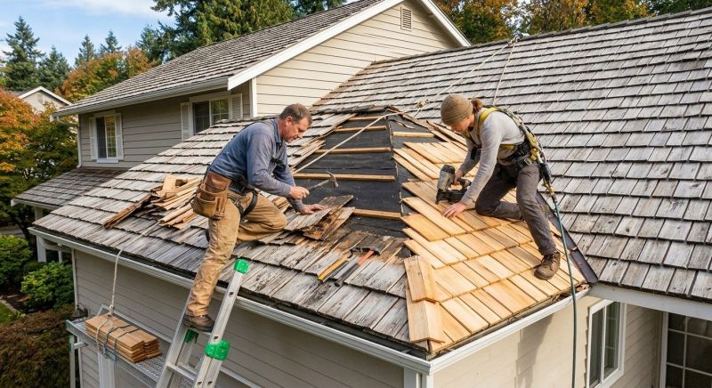 Cedar Shake Roof Repair in Wayne County, OH