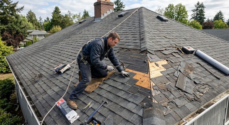 Damaged Roof Repair in Stow, OH