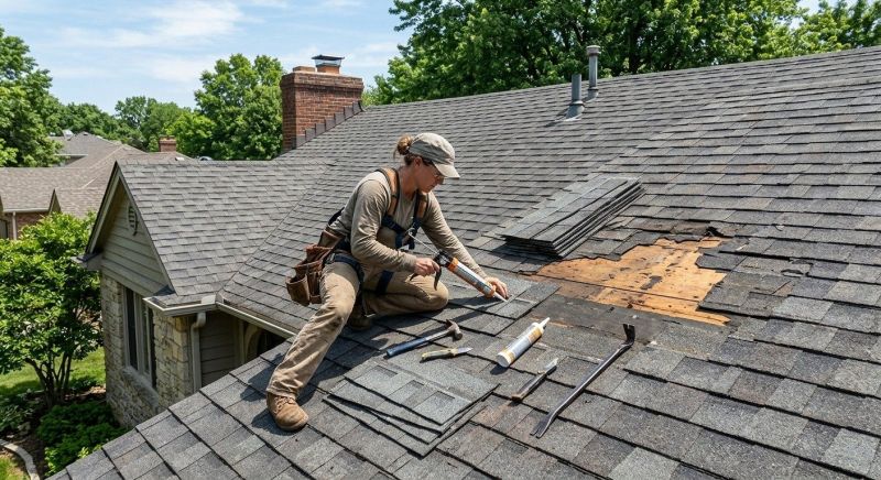Hip Roof Shingle Repair in Summit County, OH