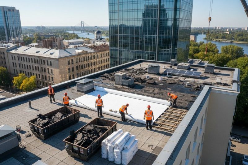 Single Ply Roof Replacement in Akron, OH
